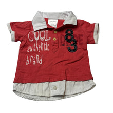 Load image into Gallery viewer, Boys Baby Baby, coral &amp; white polo top, GUC, size 00,  