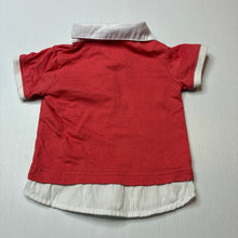 Load image into Gallery viewer, Boys Baby Baby, coral &amp; white polo top, GUC, size 00,  