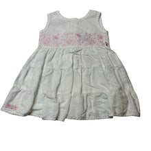 Load image into Gallery viewer, Girls Max and Tilly, embroidered ramie / cotton summer dress, GUC, size 00, L: 39cm