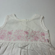 Load image into Gallery viewer, Girls Max and Tilly, embroidered ramie / cotton summer dress, GUC, size 00, L: 39cm