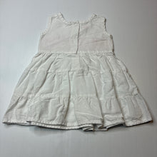 Load image into Gallery viewer, Girls Max and Tilly, embroidered ramie / cotton summer dress, GUC, size 00, L: 39cm