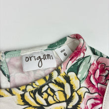 Load image into Gallery viewer, Girls Origami, cotton lined tulle &amp; floral party dress, light marks on bodice, FUC, size 6, L: 61cm