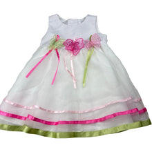 Load image into Gallery viewer, Girls LJ Fashions, lined party dress, butterflies, GUC, size 12 months, L: 44cm