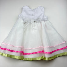 Load image into Gallery viewer, Girls LJ Fashions, lined party dress, butterflies, GUC, size 12 months, L: 44cm