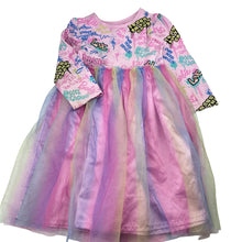 Load image into Gallery viewer, Girls Barbie, spliced tulle dress, marks on sleeves, FUC, size 5, L: 63cm