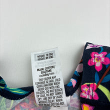Load image into Gallery viewer, Girls Bonds, navy floral stretchy dress, EUC, size 1, L: 44cm