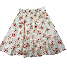 Load image into Gallery viewer, Girls newbie, lightweight organic cotton floral maxi skirt, adjustable, L: 39cm, EUC, size 2-4,  