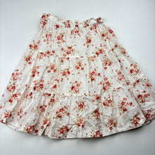 Load image into Gallery viewer, Girls newbie, lightweight organic cotton floral maxi skirt, adjustable, L: 39cm, EUC, size 2-4,  