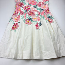 Load image into Gallery viewer, Girls REVIEW, lined floral stretch cotton formal / party dress, NEW, size 12, L: 79cm