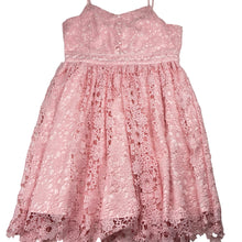 Load image into Gallery viewer, Girls SAFFRON &amp; CLOVER, lined pink cotton lace party / formal dress, NEW, size 14, L: 84cm
