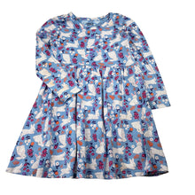 Load image into Gallery viewer, Girls Anko, cotton long sleeve dress, rabbits, marks back right sleeve, FUC, size 4, L: 54cm