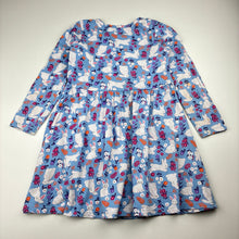 Load image into Gallery viewer, Girls Anko, cotton long sleeve dress, rabbits, marks back right sleeve, FUC, size 4, L: 54cm