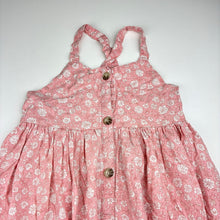 Load image into Gallery viewer, Girls KID, pink floral linen / viscose summer dress, EUC, size 6, L: 65cm