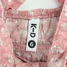 Load image into Gallery viewer, Girls KID, pink floral linen / viscose summer dress, EUC, size 6, L: 65cm