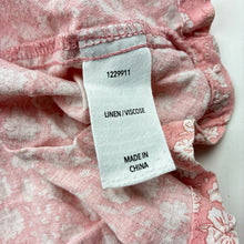 Load image into Gallery viewer, Girls KID, pink floral linen / viscose summer dress, EUC, size 6, L: 65cm