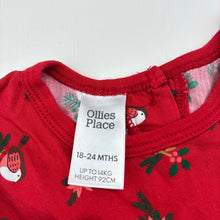 Load image into Gallery viewer, Girls Ollie's Place, lightweight cotton Christmas dress, EUC, size 2, L: 45cm