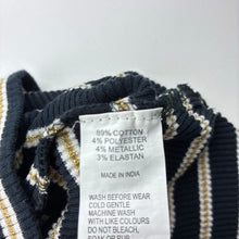 Load image into Gallery viewer, Girls Tilii, stretchy ribbed metallic stripe dress, EUC, size 10, L: 66cm