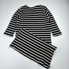 Load image into Gallery viewer, Girls Tilii, stretchy ribbed metallic stripe dress, EUC, size 10, L: 66cm