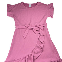 Load image into Gallery viewer, Girls Target, pink ribbed short sleeve dress, EUC, size 12, L: 71cm