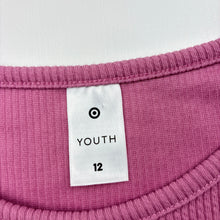 Load image into Gallery viewer, Girls Target, pink ribbed short sleeve dress, EUC, size 12, L: 71cm