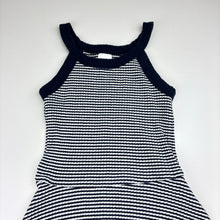 Load image into Gallery viewer, Girls Target, navy &amp; white stretchy ribbed dress, GUC, size 5, L: 58cm