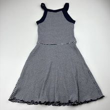 Load image into Gallery viewer, Girls Target, navy &amp; white stretchy ribbed dress, GUC, size 5, L: 58cm