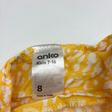 Load image into Gallery viewer, Girls Anko, yellow viscose summer dress, GUC, size 8, L: 61cm