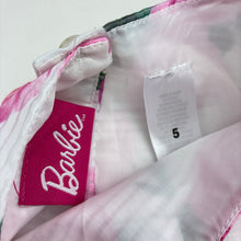 Load image into Gallery viewer, Girls Barbie, lined lightweight floral party dress, GUC, size 5, L: 62cm
