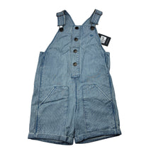 Load image into Gallery viewer, Unisex Country Road, blue &amp; white stripe cotton overalls / shortalls, NEW, size 2,  