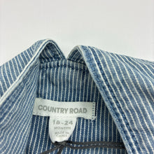 Load image into Gallery viewer, Unisex Country Road, blue &amp; white stripe cotton overalls / shortalls, NEW, size 2,  