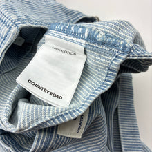 Load image into Gallery viewer, Unisex Country Road, blue &amp; white stripe cotton overalls / shortalls, NEW, size 2,  