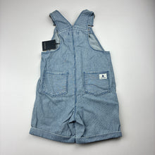 Load image into Gallery viewer, Unisex Country Road, blue &amp; white stripe cotton overalls / shortalls, NEW, size 2,  