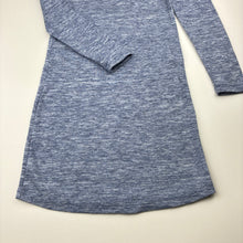 Load image into Gallery viewer, Girls Target, blue marle ribbed long sleeve dress, EUC, size 8, L: 65cm