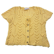 Load image into Gallery viewer, Girls GHANDA, yellow knitted cotton short sleeve top, GUC, size 7-8,  