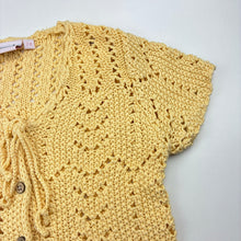 Load image into Gallery viewer, Girls GHANDA, yellow knitted cotton short sleeve top, GUC, size 7-8,  