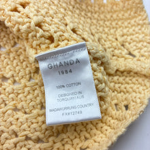 Load image into Gallery viewer, Girls GHANDA, yellow knitted cotton short sleeve top, GUC, size 7-8,  