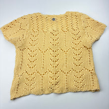 Load image into Gallery viewer, Girls GHANDA, yellow knitted cotton short sleeve top, GUC, size 7-8,  