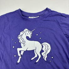 Load image into Gallery viewer, Girls Anko, purple cotton pyjama top, unicorn, GUC, size 4,  