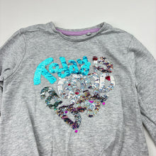 Load image into Gallery viewer, Girls Nutmeg, cotton long sleeve tie front top, sequins, GUC, size 4-5,  