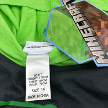 Load image into Gallery viewer, Boys Mojang, Minecraft cotton hooded tee / top, NEW, size 16,  