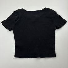 Load image into Gallery viewer, Girls KID, black ribbed cotton tee / top, GUC, size 12,  