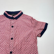 Load image into Gallery viewer, Boys Peter Morrissey, pink &amp; navy lightweight cotton short sleeve shirt, EUC, size 3,  