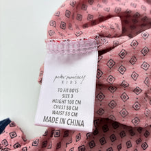 Load image into Gallery viewer, Boys Peter Morrissey, pink &amp; navy lightweight cotton short sleeve shirt, EUC, size 3,  