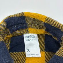 Load image into Gallery viewer, Boys Anko, checked flannel cotton long sleeve shirt, GUC, size 3,  