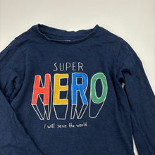 Load image into Gallery viewer, Boys M&amp;S, navy cotton long sleeve tee / top, GUC, size 2-3,  