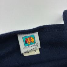 Load image into Gallery viewer, Girls Viva La Wombat, navy singlet top, GUC, size 8,  