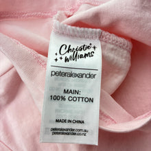 Load image into Gallery viewer, Girls Peter Alexander, Christie Williams embroidered cotton tee / top, light marks, FUC, size 0,  