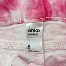 Load image into Gallery viewer, Girls Anko, tie dyed stretch denim shorts, adjustable, FUC, size 8,  