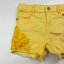 Load image into Gallery viewer, Girls Ollie's Place, yellow denim shorts, adjustable, FUC, size 6,  