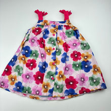 Load image into Gallery viewer, Girls Sprout, colourful floral linen / cotton summer dress, GUC, size 0, L: 40cm